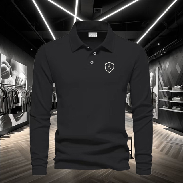 Kaos Pique Kerah Pria Polo Panjang Segi Putih Lengan Panjang / Baju Seragam Poloshirt / Kaos Pria Be