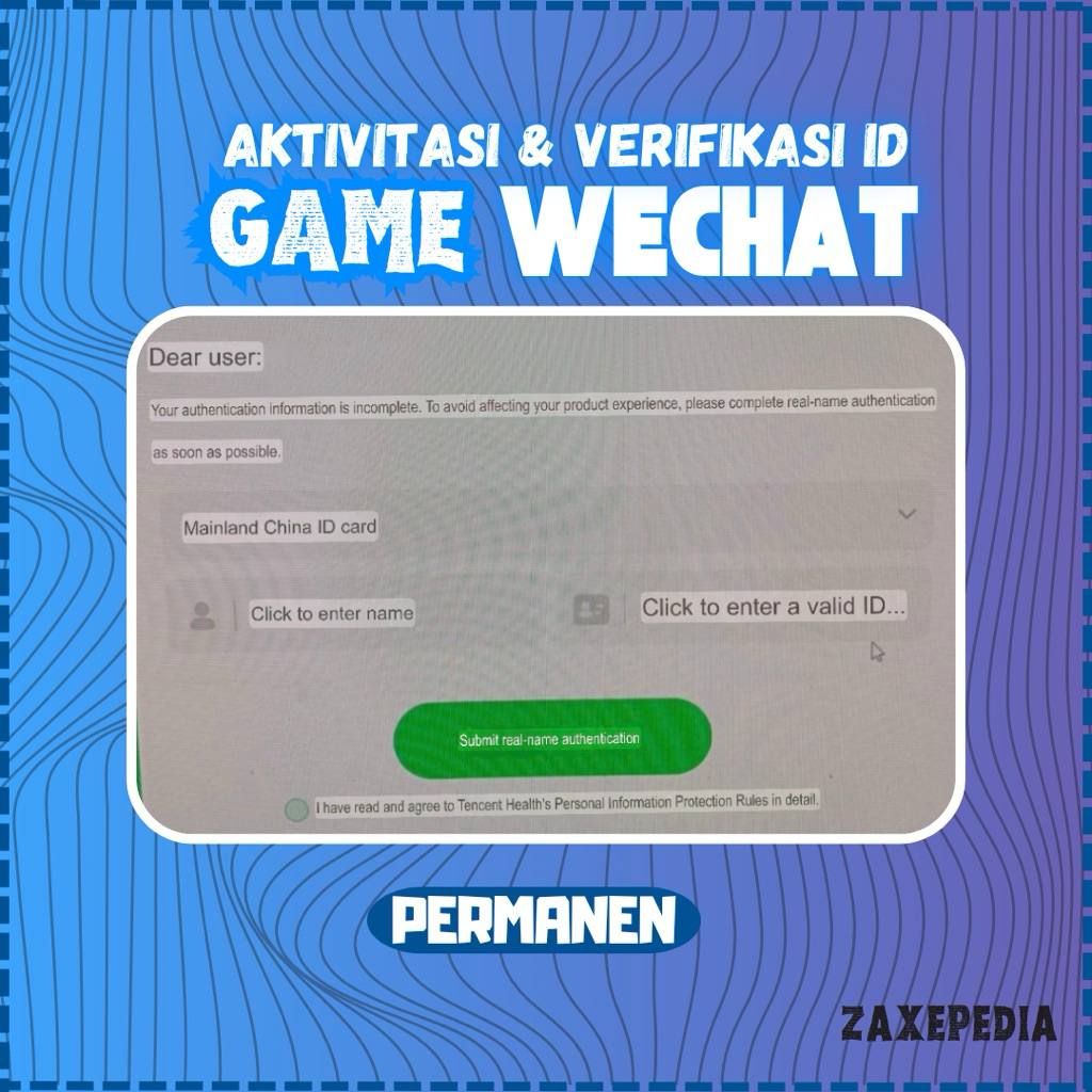 VERIFIKASI GAME WECHAT / VERIFIKASI ID