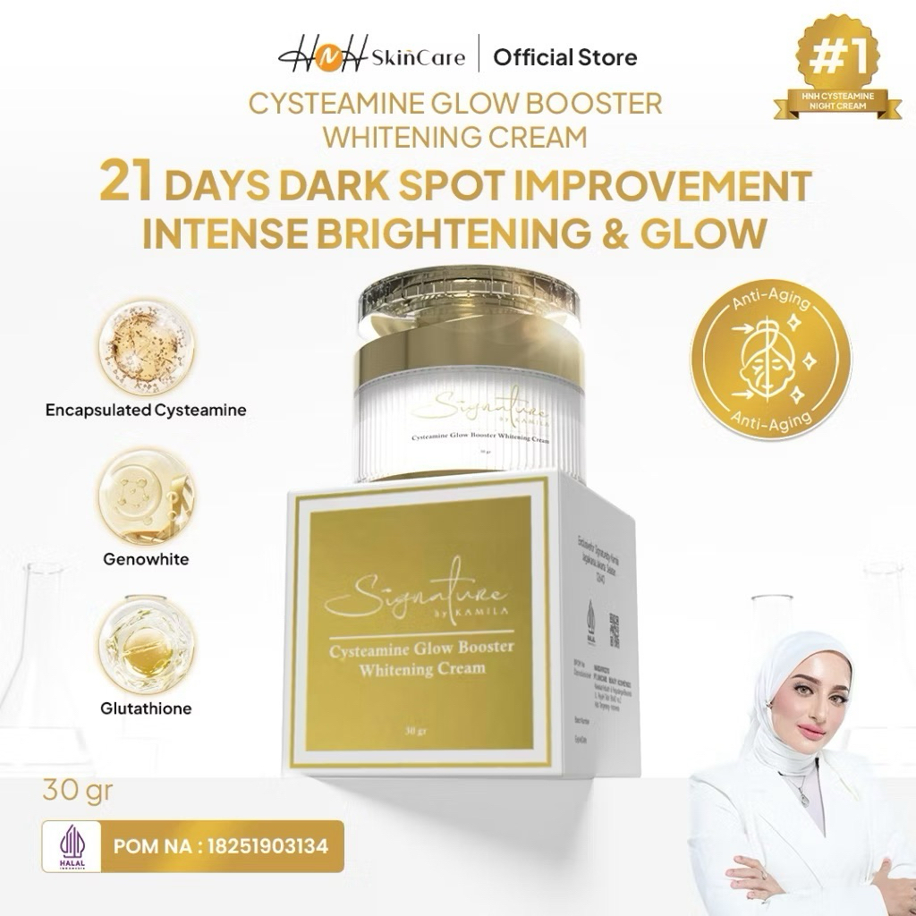 Signature By dr.Kamila Cysteamine Glow Booster Cream untuk flek 30 gram,Serum Cysteamine,Bundling cy