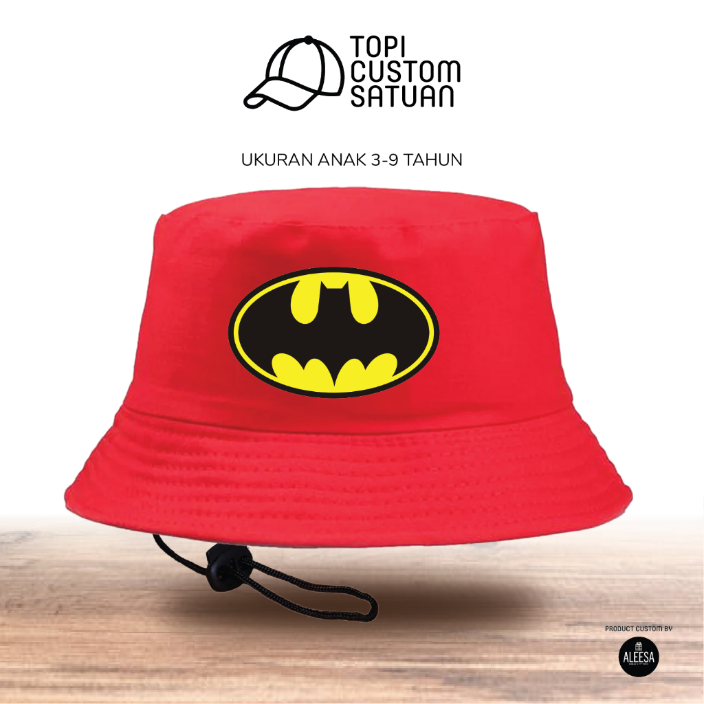 Topi anak buckethat superhero Batman/ Buckethat anak umur 3-7 tahun
