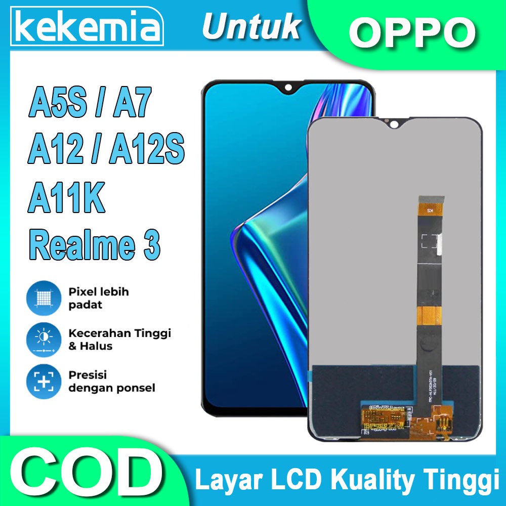 LCD Untuk OPPO A5S A7 A11K A12 A12S Realme 3 LCD TouchScreen Penggantian Layar Sentuh LCD HP COD