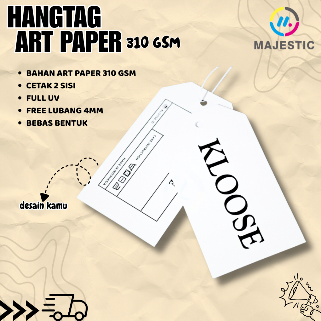 hang tag label hang tag custom hangtag tebal 310 gsm