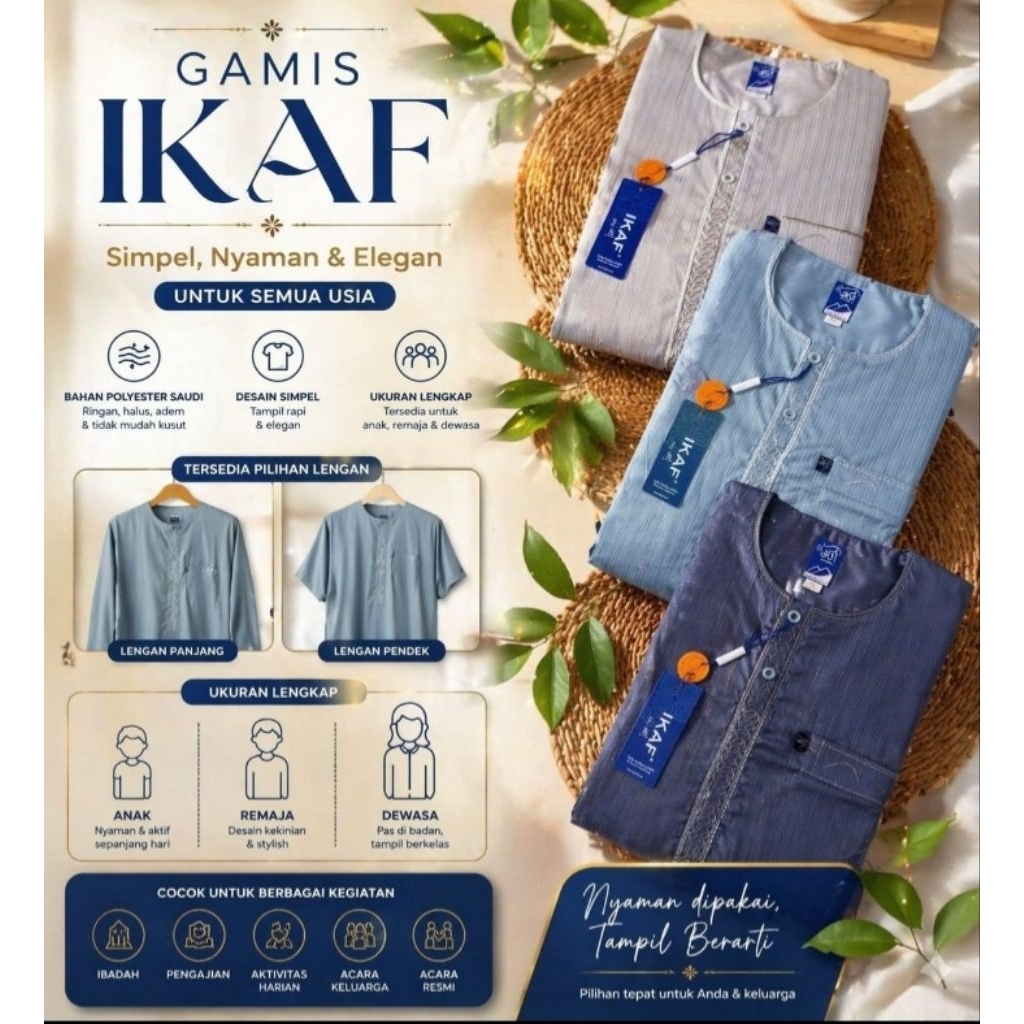 Jubah Ikaf / Jubah Saudi Ikaf / Jubah Original Ikaf / Gamis Pria / High Quality