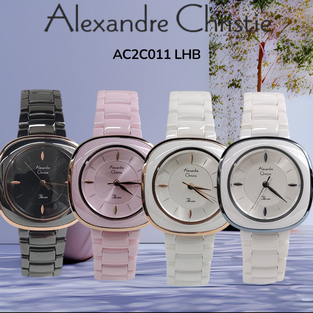 Jam Wanita Keramik Alexandre Christie AC2C11 AC 2C11 Original Garansi Resmi Alexander Christie
