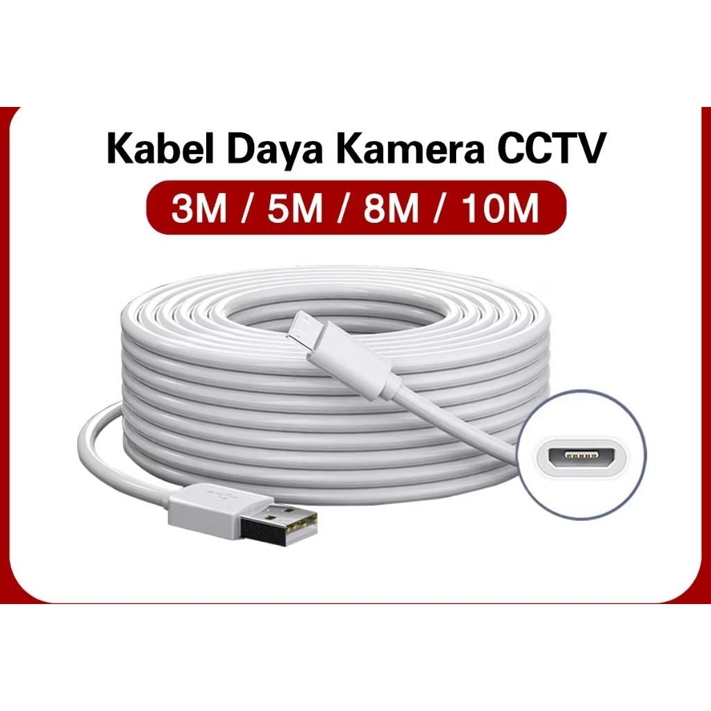 KABEL CHARGER KAMERA CAMERA CCTV TYPE TIPE C PANJANG KABEL 5 METER
