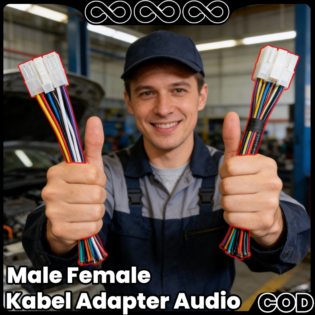 Kabel Adapter Audio Head Unit Mobil Male Female Kabel Modifikasi Audio Mobil Plug Pria Wanita Cocok 