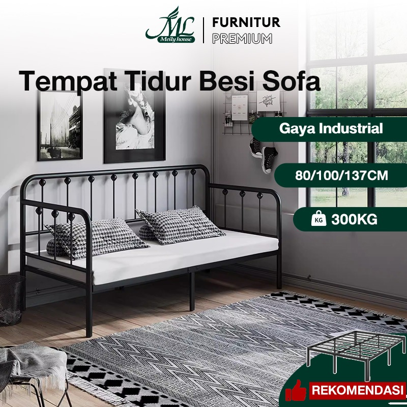 Tempat Tidur Besi Sofa Divan Kasur Ranjang Besi Dipan Tempat Tidur Sofa bed Divan Besi Ranjang Sofa