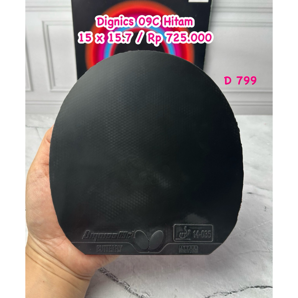second karet pingpong tenis meja dignics 09C Hitam original market jepang