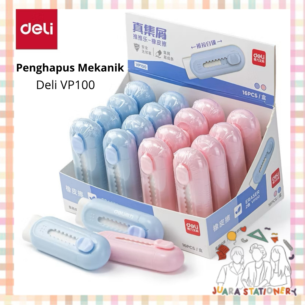 Penghapus Mekanik Deli VP100 / Penghapus Mekanik Penghapus Pastel