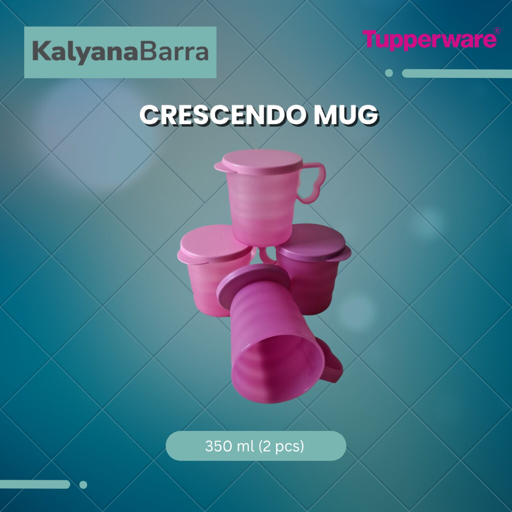 TUPPERWARE Cresendo Mug 350 ml (Set 2 pc) - Ungu Pink