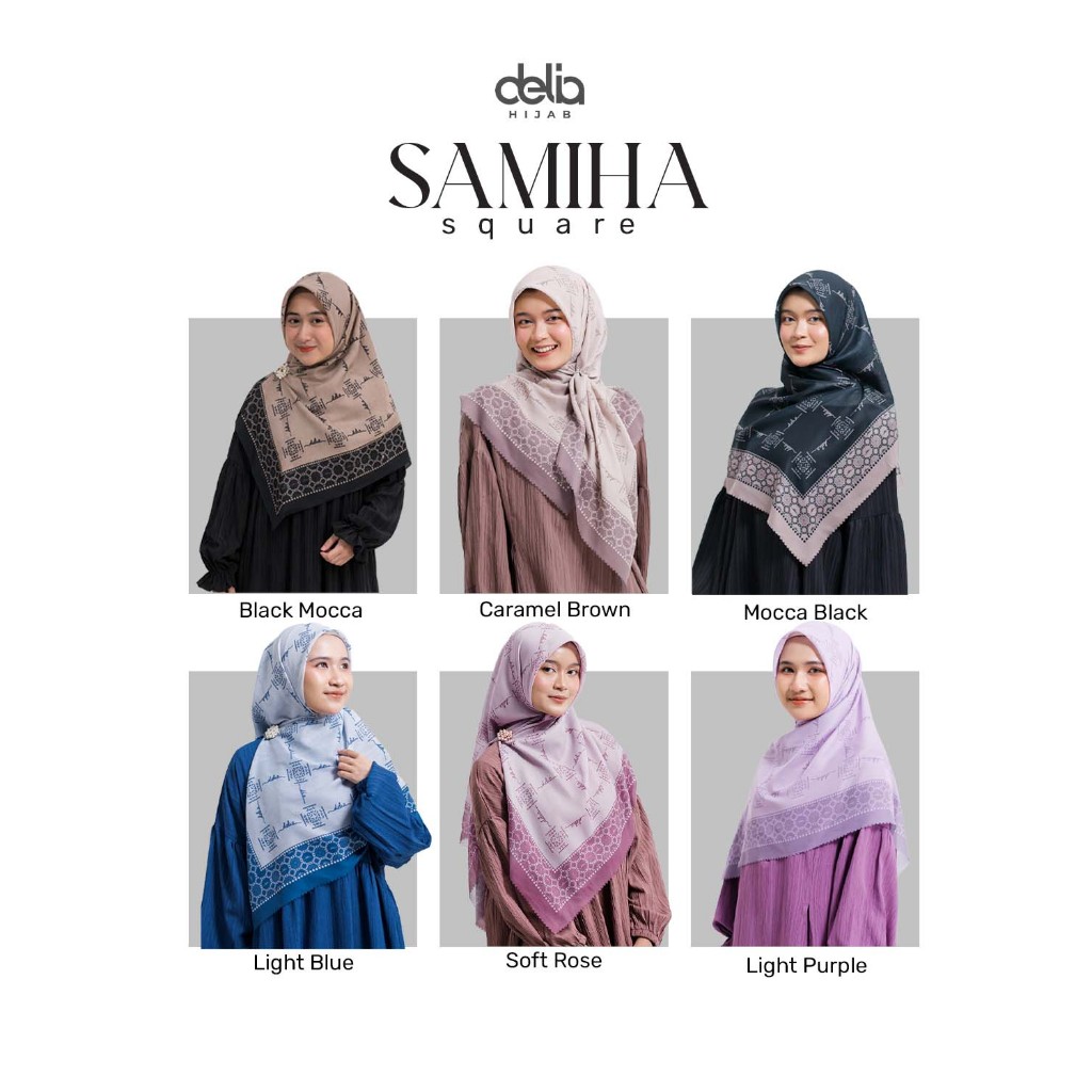 DELIA HIJAB - SAMIHA SQUARE HIJAB MOTIF SCARF PREMIUM DELIA HIJAB