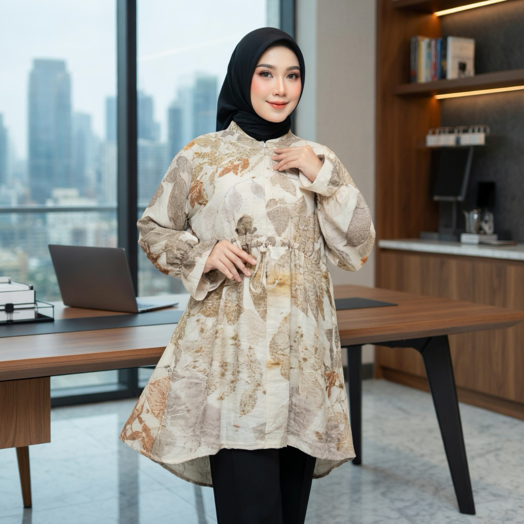 TUNIK JUMPUTAN ECOPRINT BATIK ETNIK PALEMBANG
