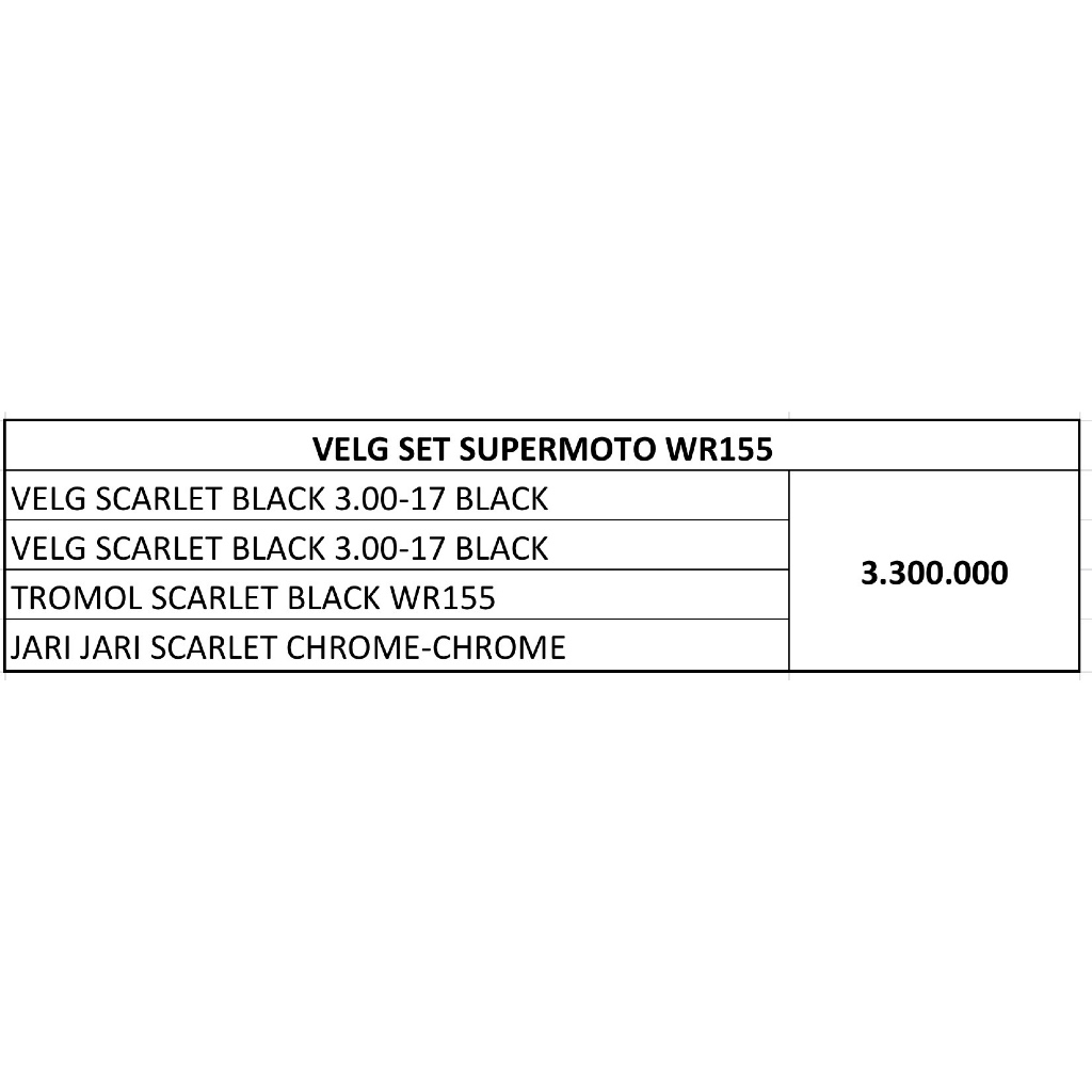 VELG SET SUPERMOTO WR155 SCARLET TROMOL SCARLET 2TONE