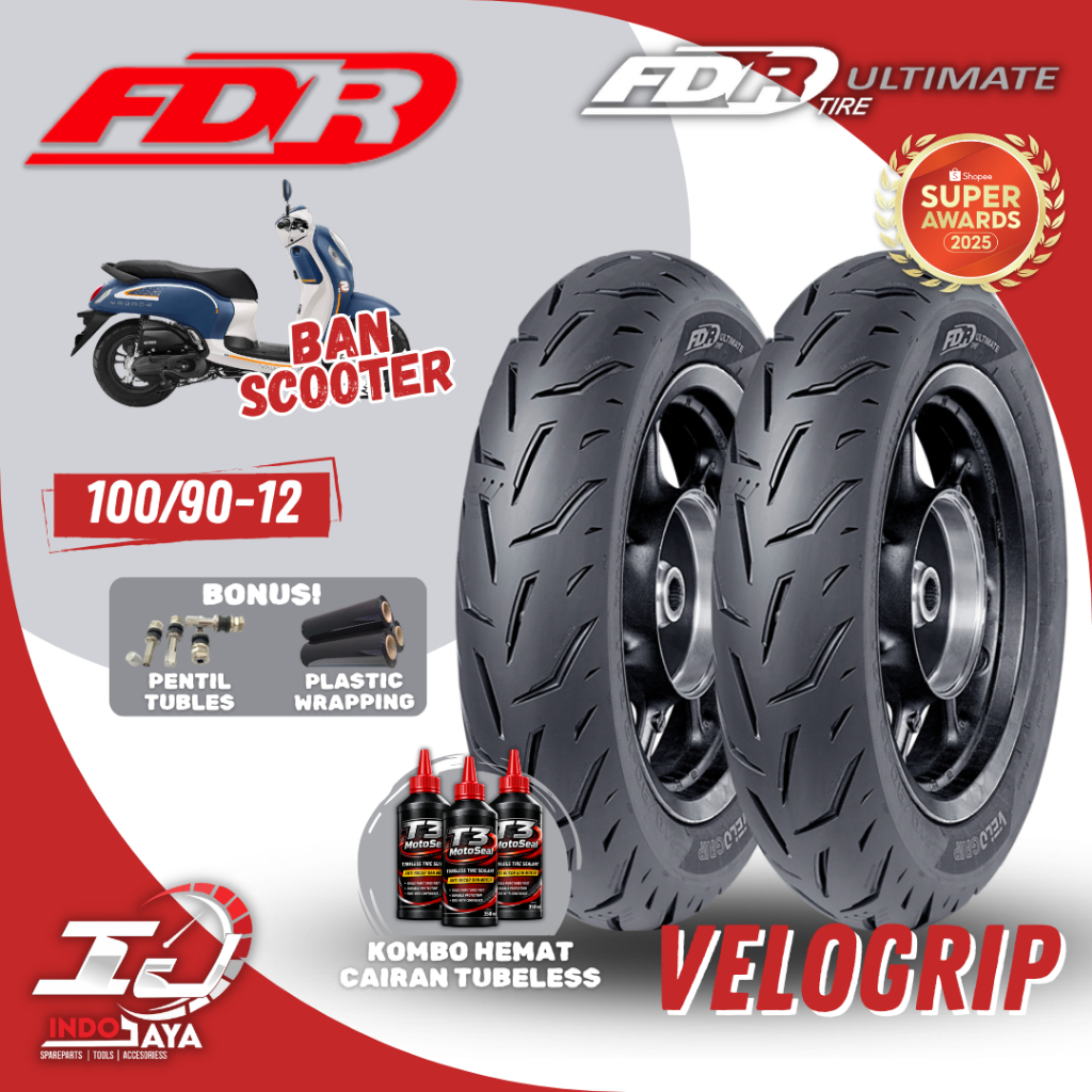[READY STOCK] FDR VELOGRIP RING 12 (100/90-12) UNTUK MOTOR SCOOPY / FAZZIO / GENIO / FDR ULTIMATE / 