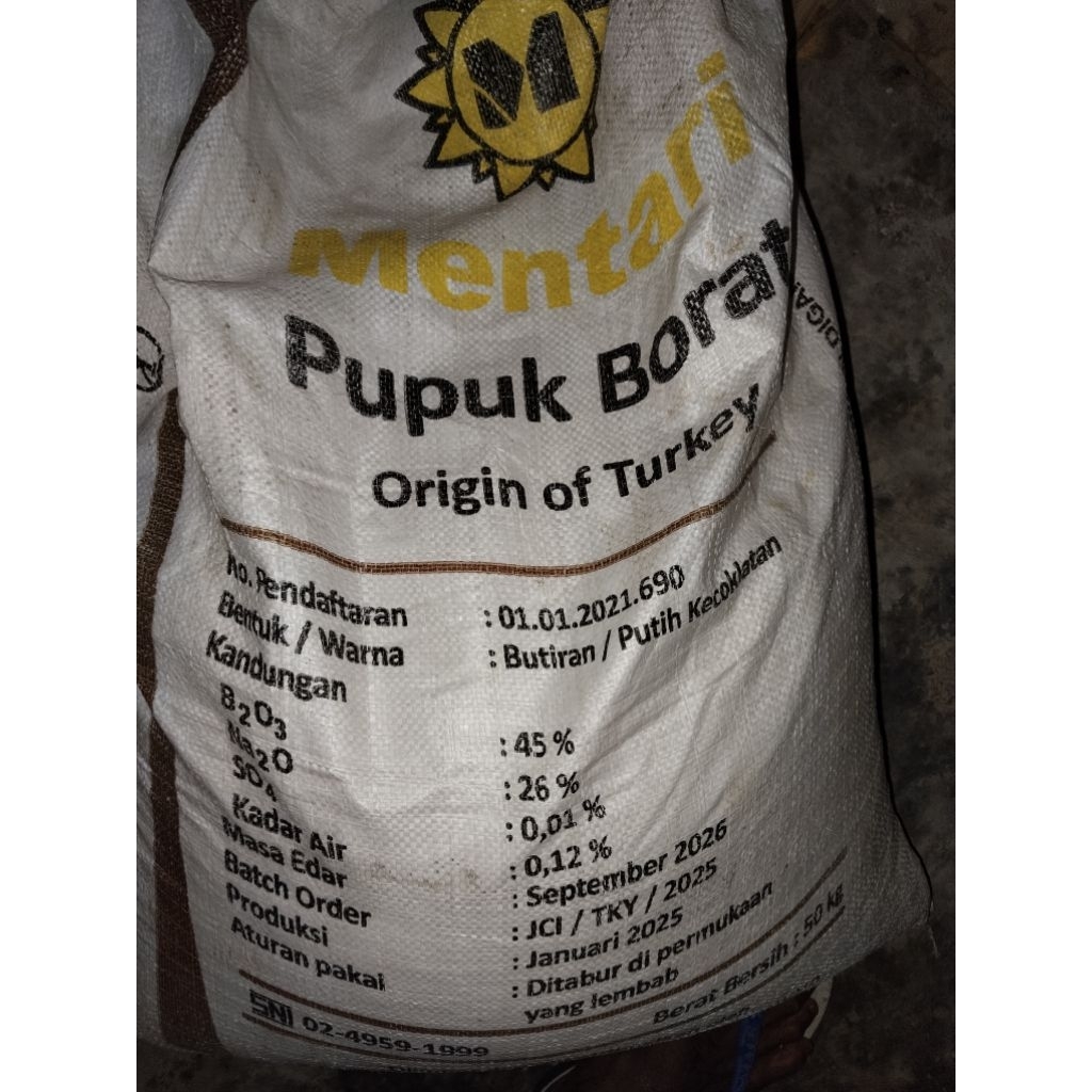 Pupuk Boron Borate Original Turkey Repack 5KG