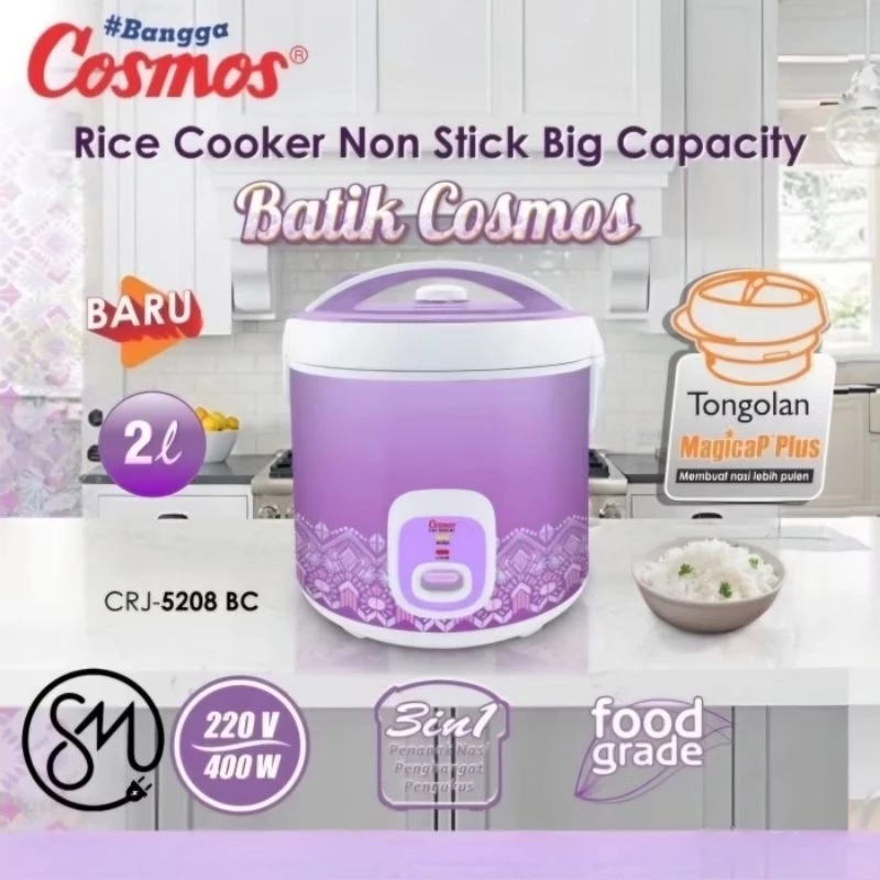 Magic Com COSMOS CRJ 5208 BC / COSMOS Rice Cooker 2 Liter BATAM