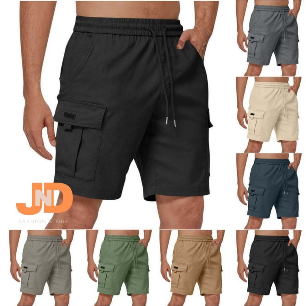 Celana Kolor Pendek Cargo Pria Dewasa Katun Twill