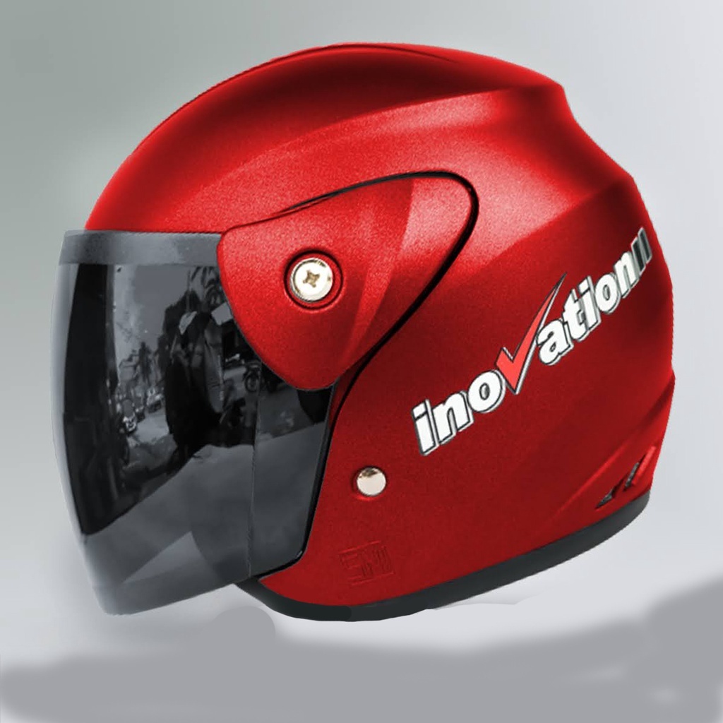 New Product Helm Motor Half Face Dewasa Evolution Polos Seperti Helm Gm Original Murah Kaca Silver