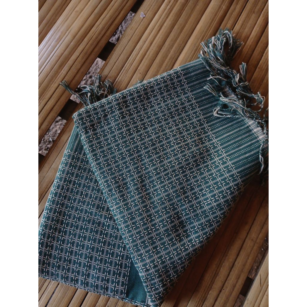 kain tenun baduy hijau army full