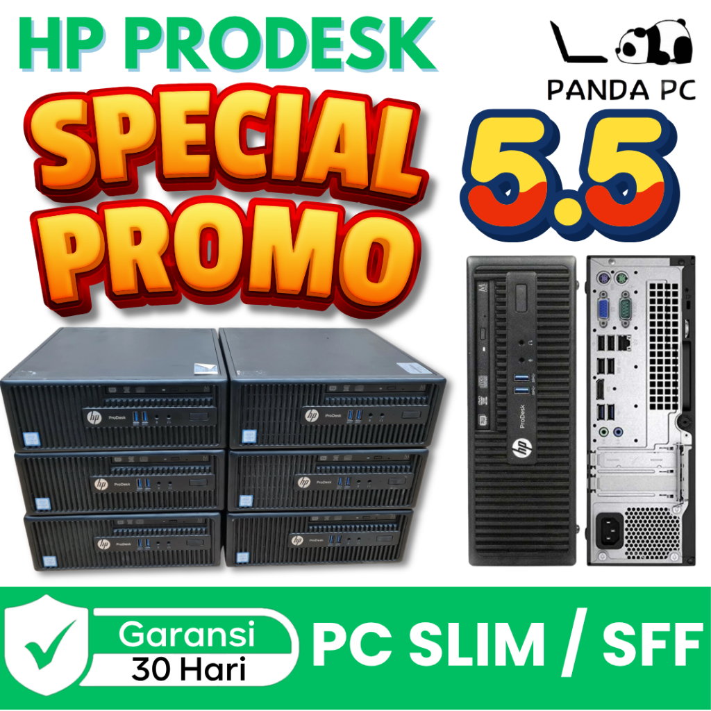 PC HP Prodesk 400 G3 SFF Kosongan Support Processor i3 / i5 / i7 Gen 6 PC Slim Second