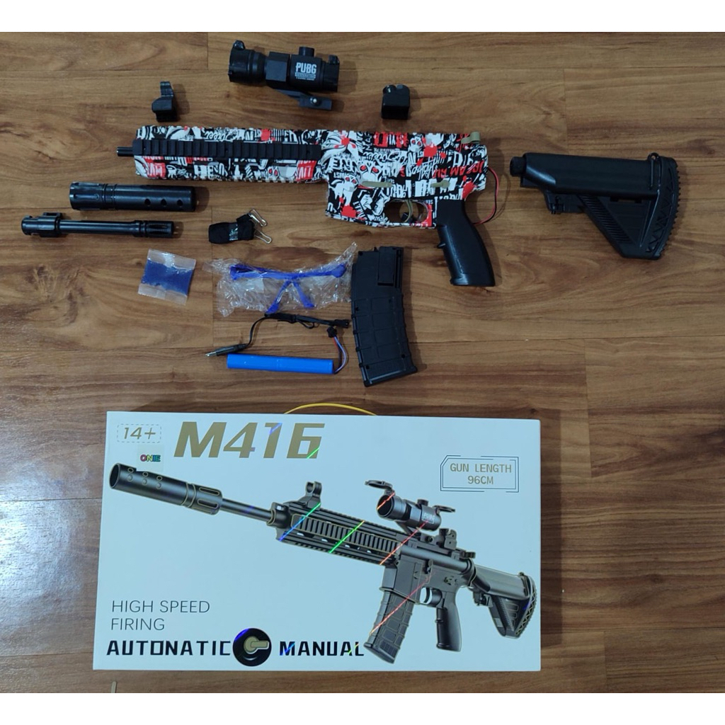 Mainan Water Gel Blaster M416 Otomatis Kokang