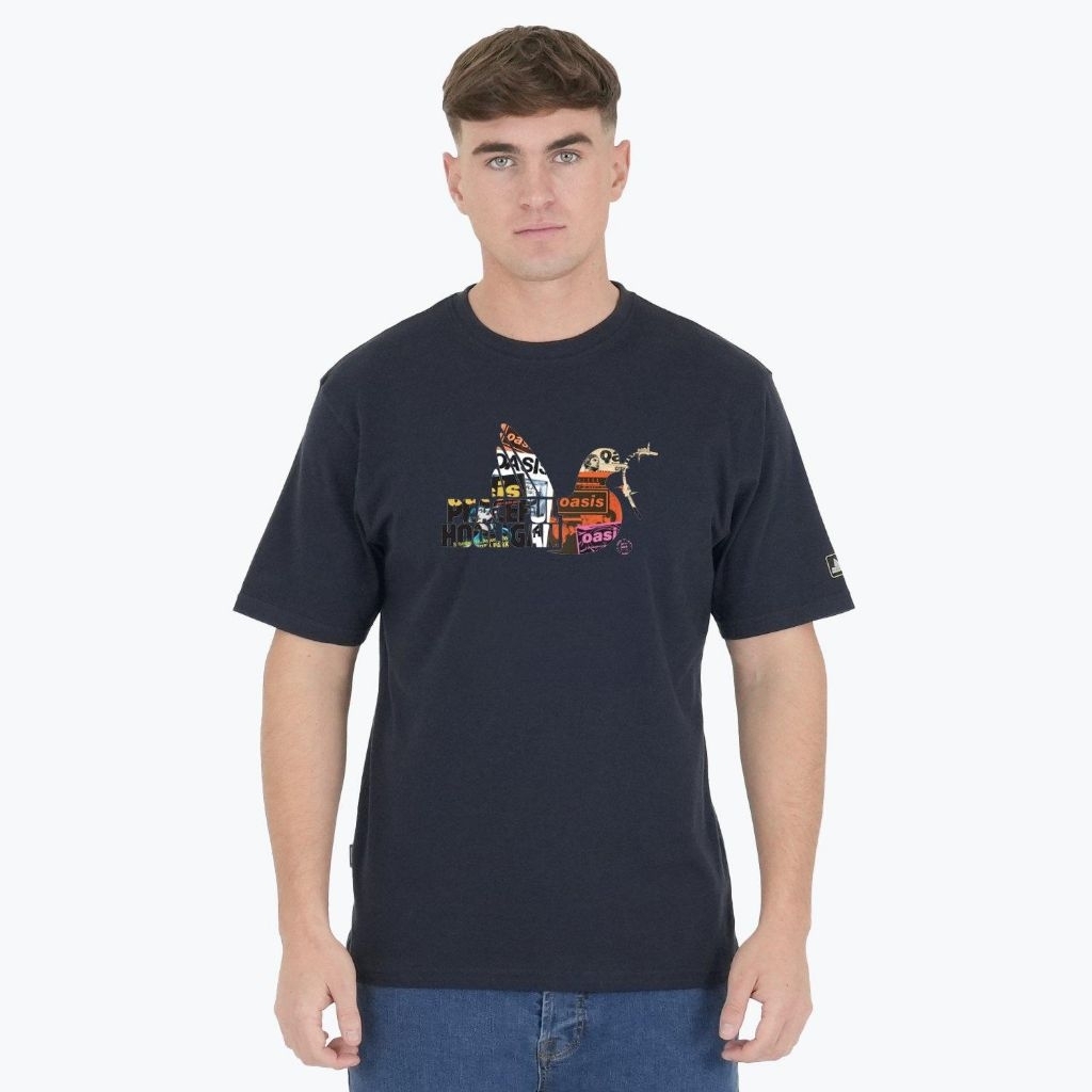 Peaceful Hooligan Oasis Poster Dove T-Shirt Navy Original