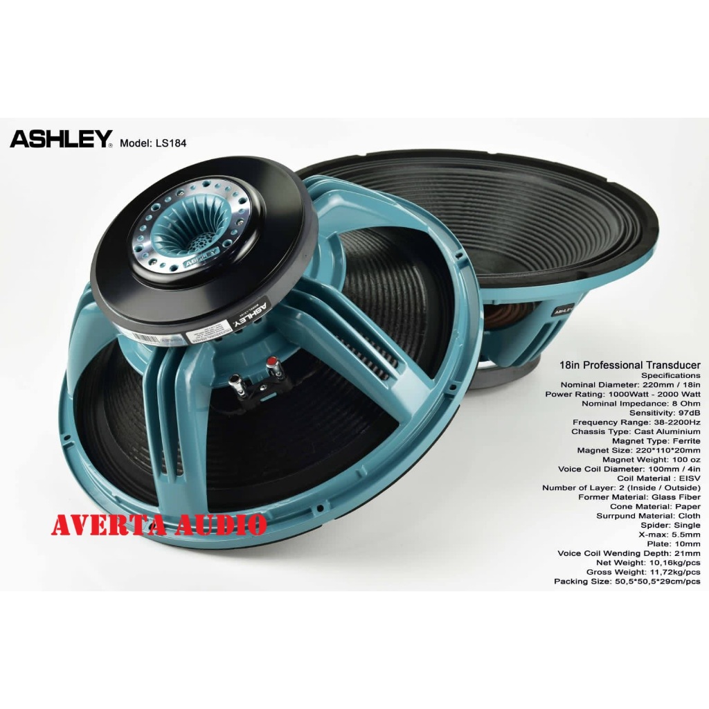 ASHLEY SPEAKER COMPONENT LS184 LS 184 18 INCH ORIGINAL