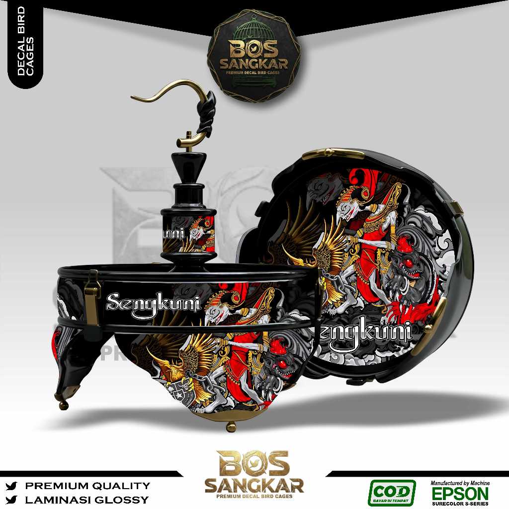 STIKER DECAL SANGKAR BURUNG BUNDAR LINGKARAN LOVE BIRD HELOPET BATMAN CUSTOM SENGKUNI BS49