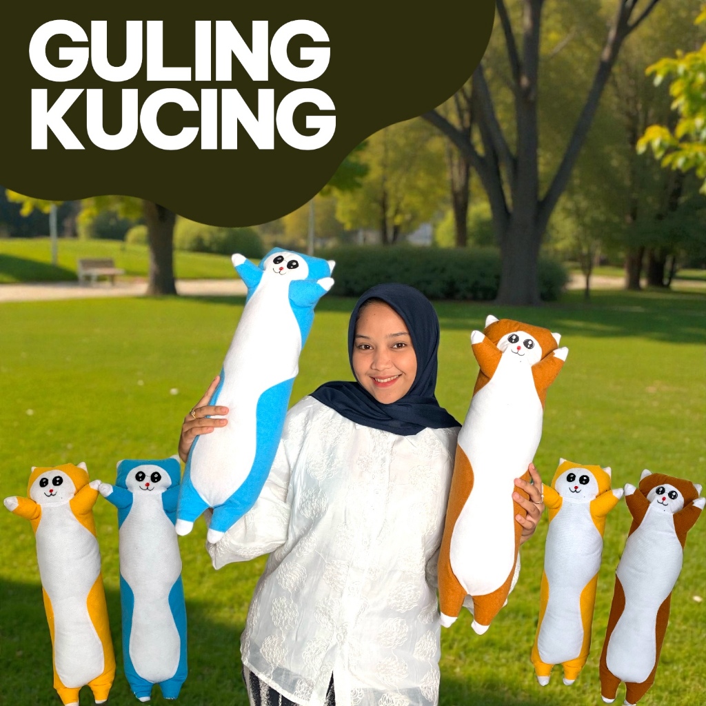 Boneka Guling Kucing Tinggi 60cm Guling Karakter Kucing