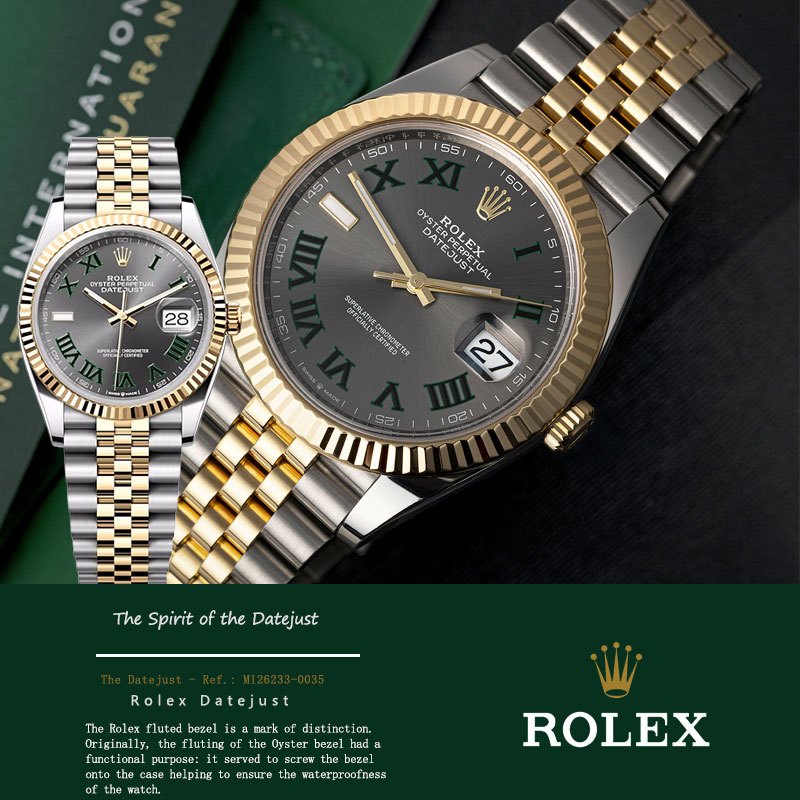 (100% Rolex Asli) COD Baru  Rolex Datejust 41mm Jam Tangan Rolex Pria M126233-0035 Otomatis Tahan Ai