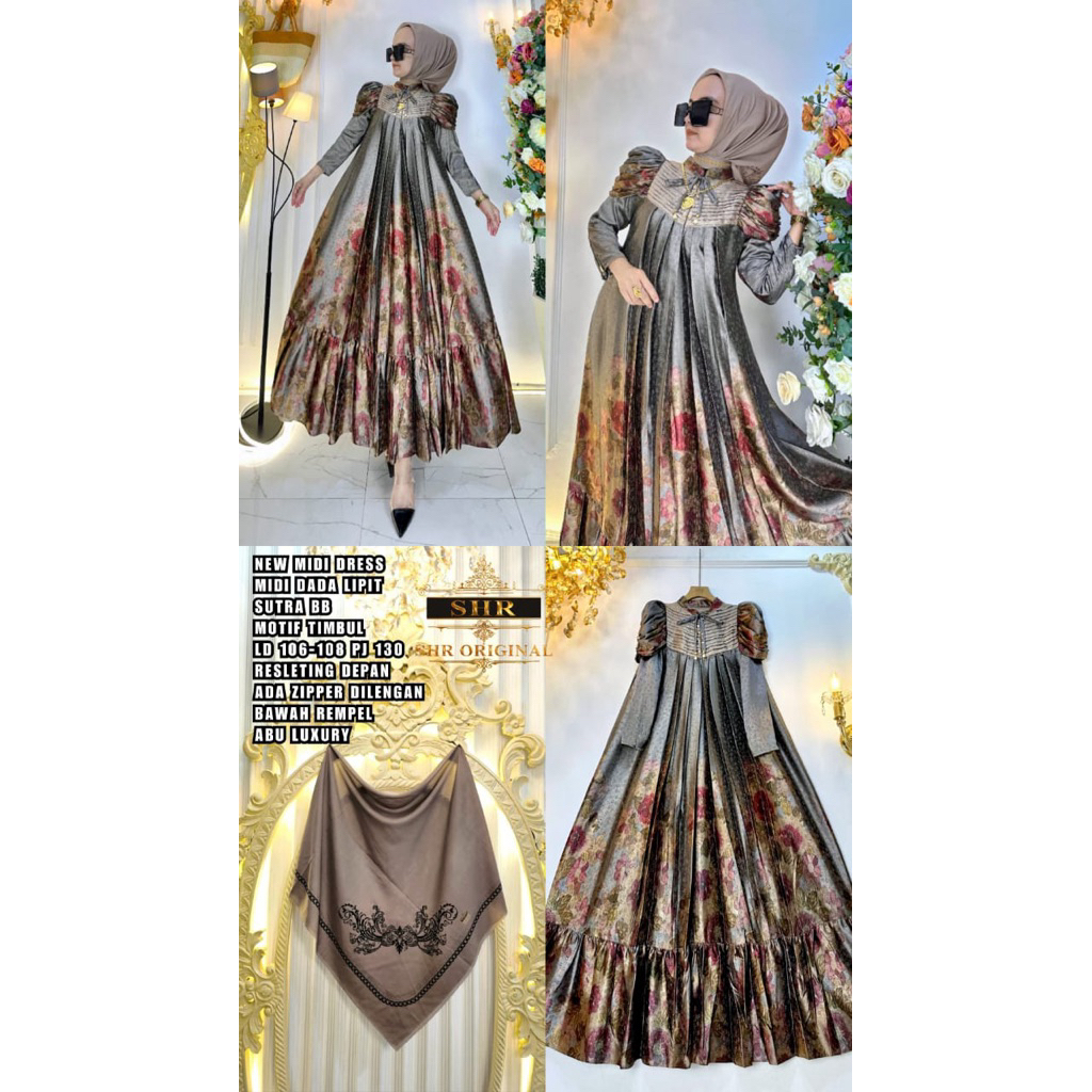 SHR DRESS MIDI CANTIK ORI BY SHR