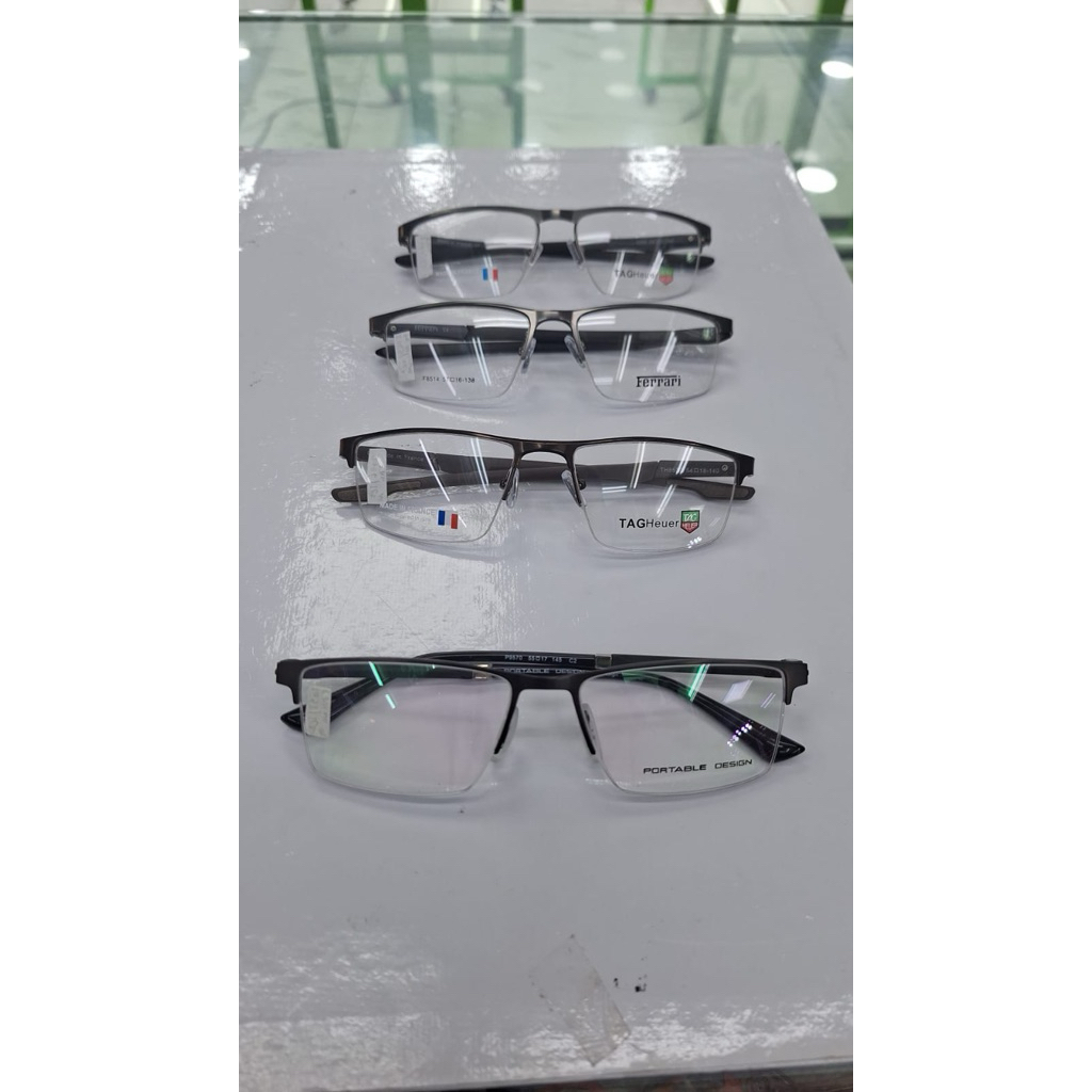 Frame Kacamata Pria Half-Frame