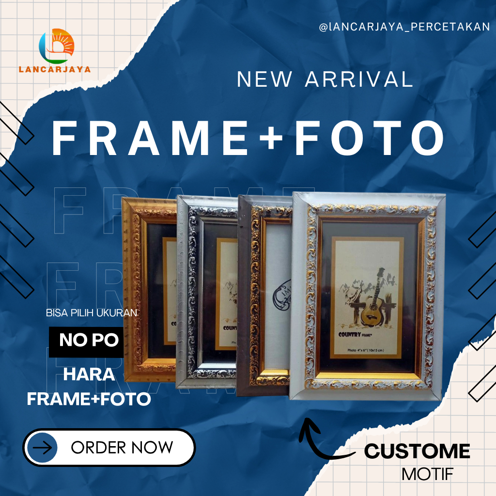 Cetak Foto + Bingkai Frame (10R, 10RS, 12R, 12RS) Premium