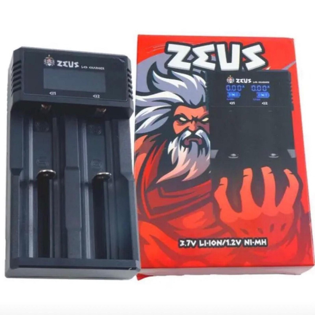 Charger Zeus Led Lcd Red 18650 Dual Baterai Charger Fast Charging Casan Batre 2 Slot Vape