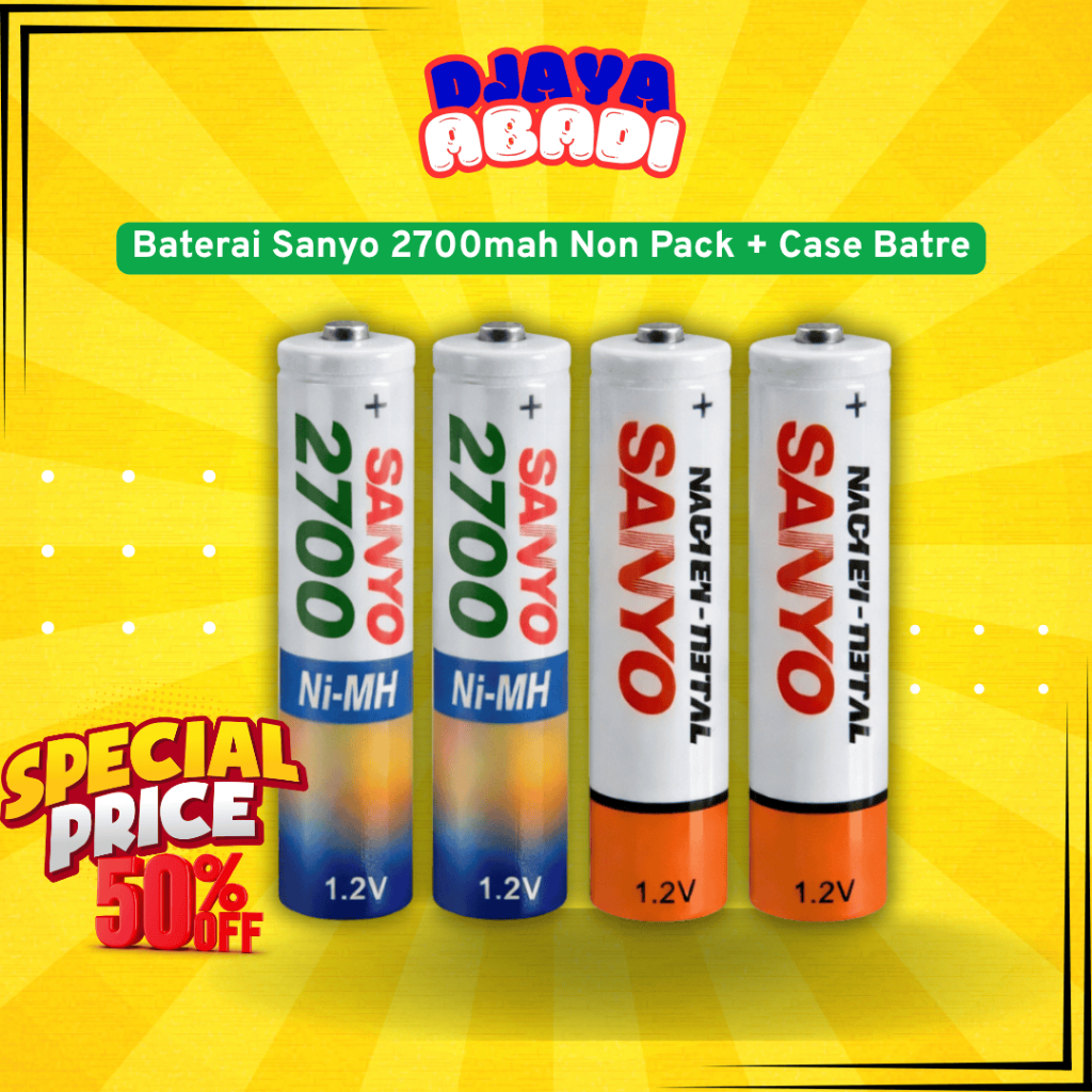 Baterai Charger Cas Sanyo AA 2700mah