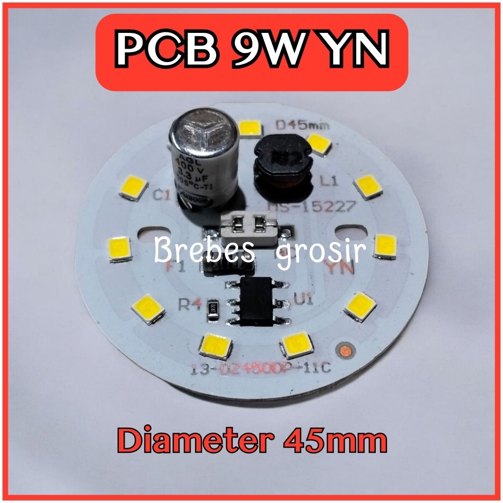 PCB LAMPU LED 9W BM HITAM PUTIH TERANG