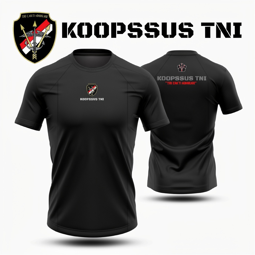Kaos Koopssus TNI / Baju Hitam Koopssusgab TNI / Jersey Pasukan Elite TNI Bahan Dryfit Premium Bisa 