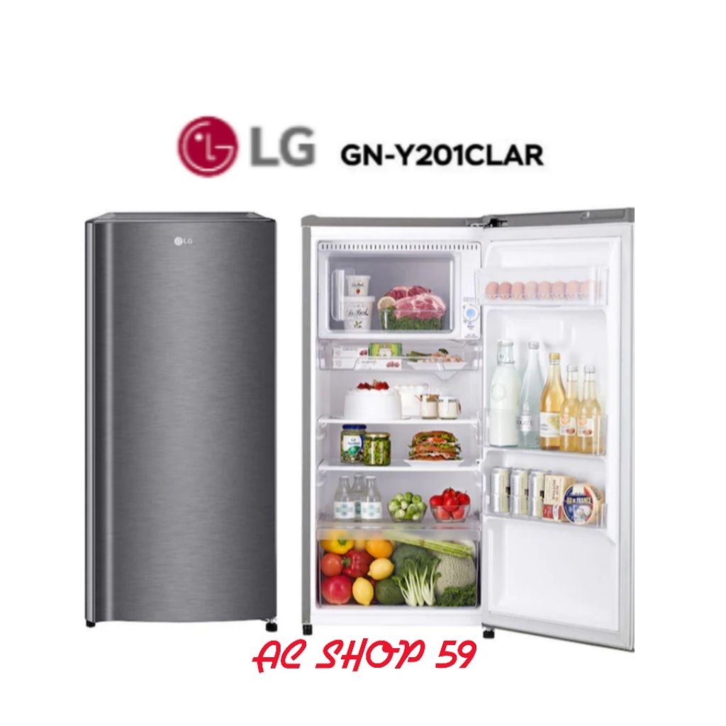 LG GN-Y201CLAR Kulkas 1 Pintu 169L / 164L Refrigerator Bio Shield Lampu LED Zone Freezer New