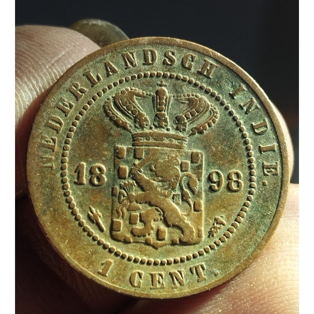 uang koin 1 cent Nederland indie thn 1898 original