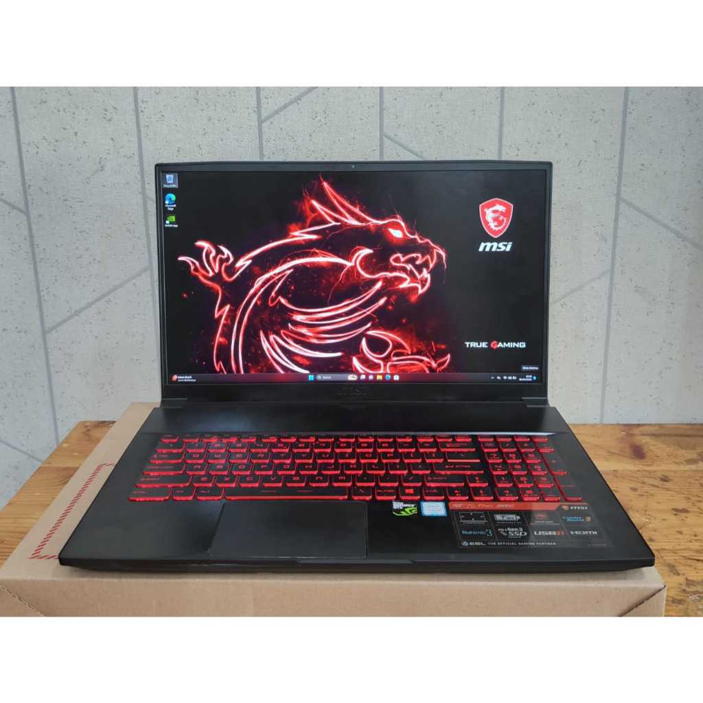 MSI GF75 8RD, Core i7-8750H, Ram 16/1Tb HDD, #GTX1050 4Gb, #Backlight, #IPS, Lengkap, Black