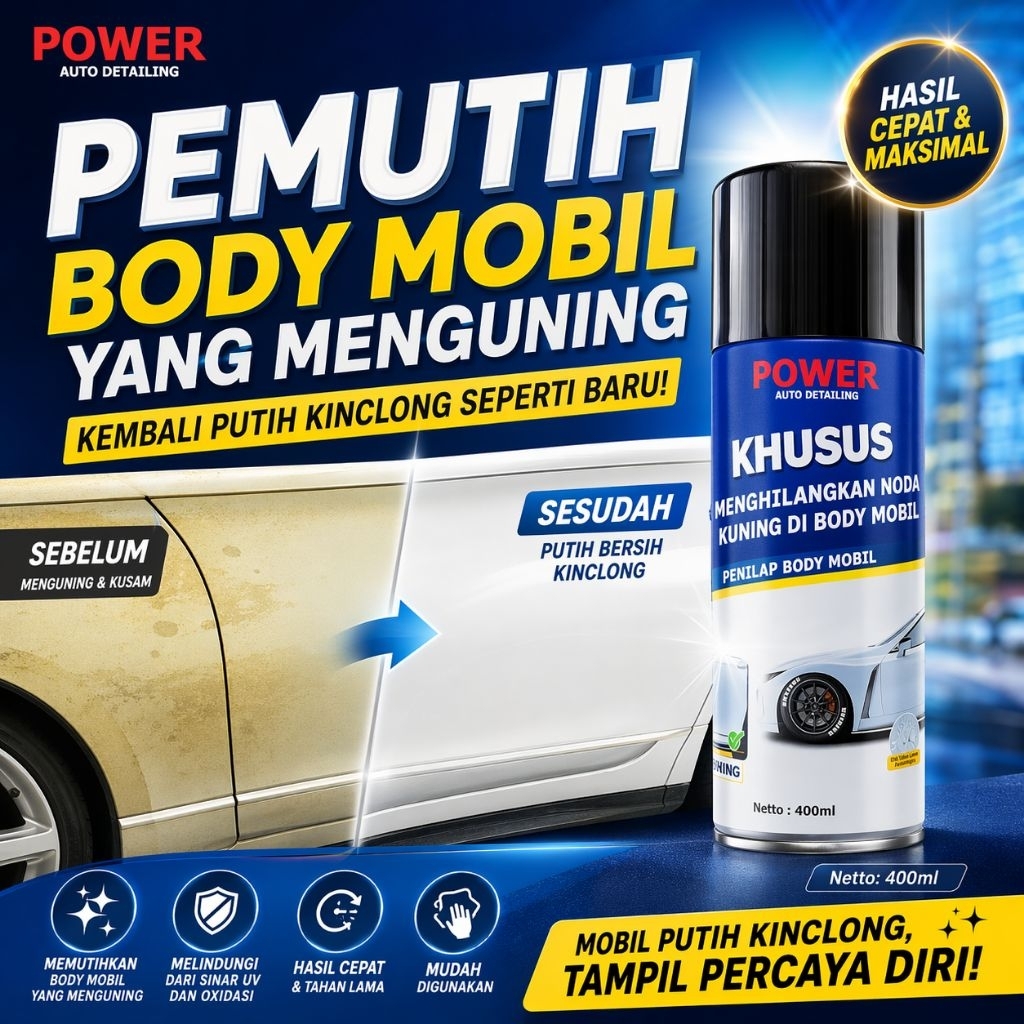 Pemutih Mobil Menguning Pembersih & Pengkilap Mobil Putih