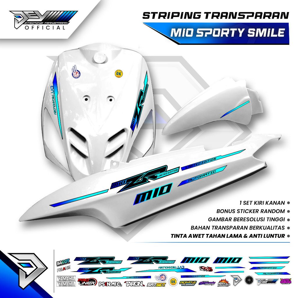 STRIPING TRANSPARAN MIO SPORTY & MIO SMILE | VARIASI ZR | STICKER YAMAHA MIO