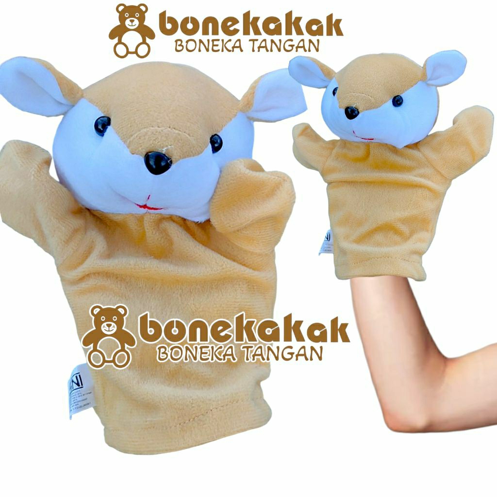 Boneka tangan bentuk hewan Kancil deer handpuppet family karakter keluargaboneka tangan / handpuppet