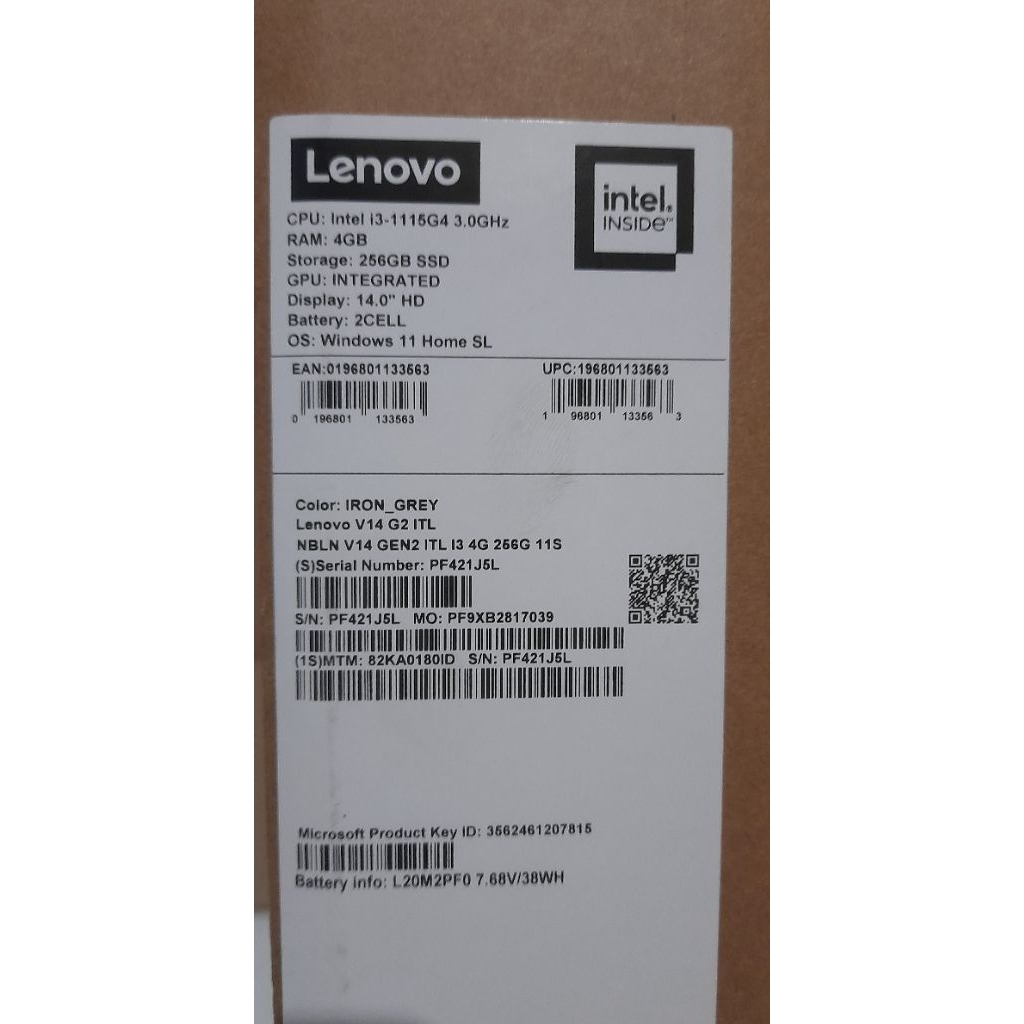 Kardus Lenovo V14 G2 iTL Cpu i3 Original
