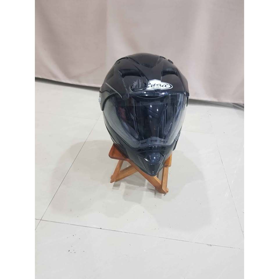 Helm Snail MX311 Black Doff Double Visor Second Original