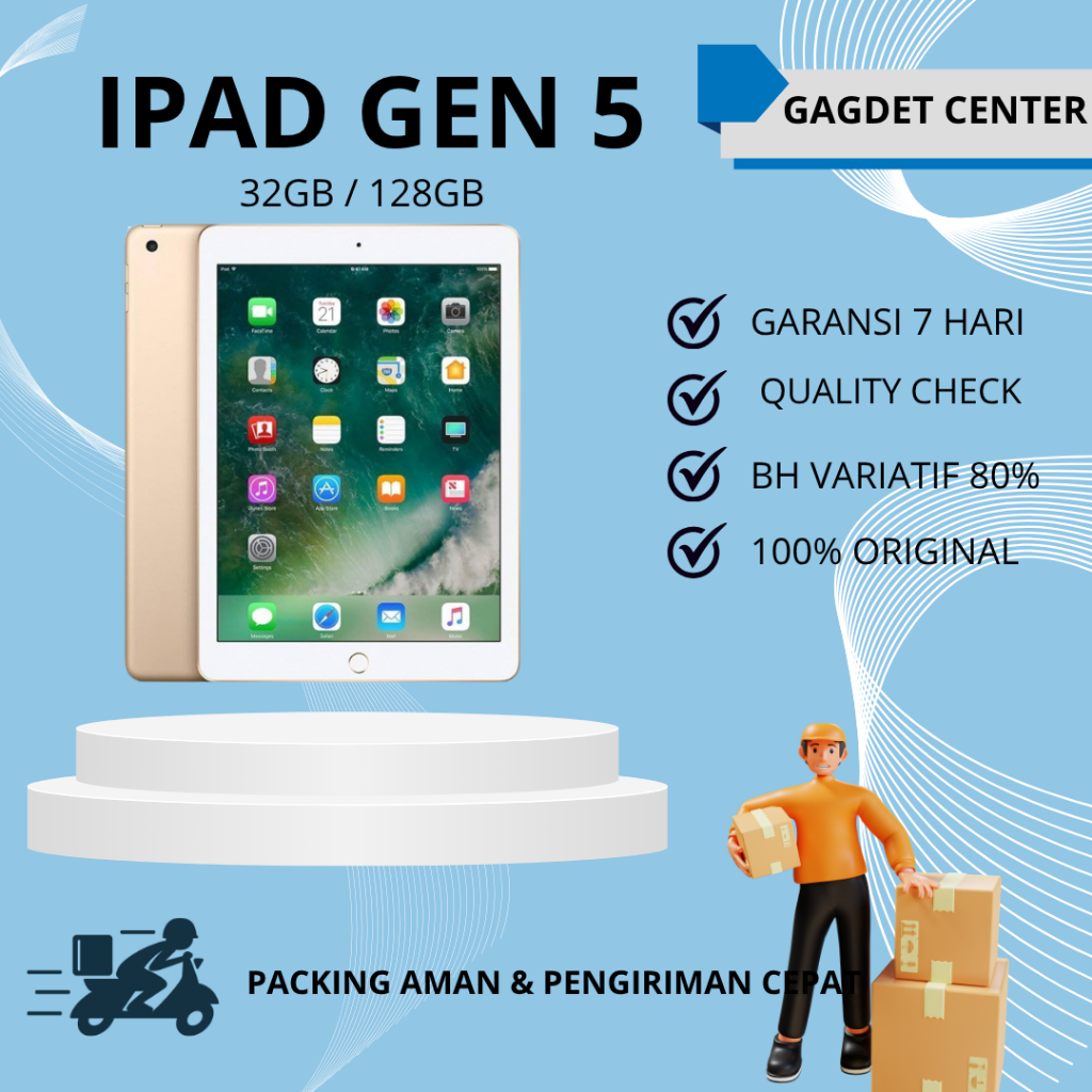 iPad 5 32GB 128GB Gen 5 Wifi Only Second Original | GADGET CENTER