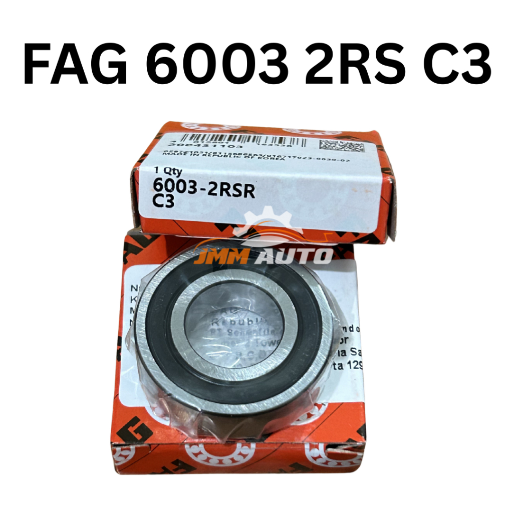 Bearing FAG 6003 2RS Tutup Karet Laher Bearing 6003-2RS FAG Original
