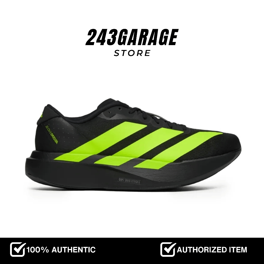 Adidas Adizero Evo SL Black Lucid Lemon (JR3420) - Sneakers Original Resmi