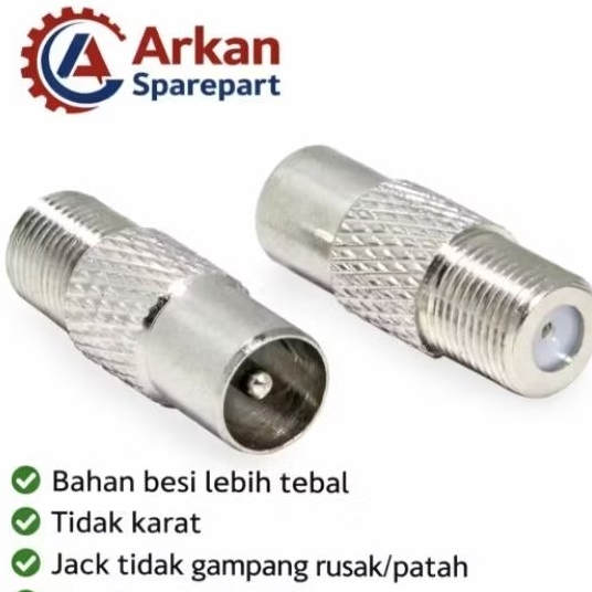 Jack TV F Drat Besi Cowo | Konektor Antena TV Male F Drat | Sambungan Kabel TV Kuat & Presisi