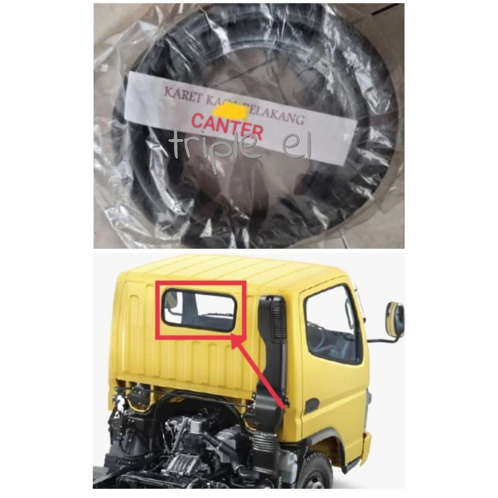 karet kaca kabin belakang truk Mitsubishi canter colt diesel 125 PS